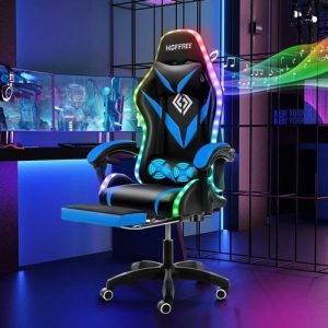 GAMING CHAIR GC209 WITH R&B LIGHT + SPEAKER + FOOT REST