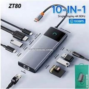 HEATZ - ZT80 - TYPE C 10 IN 1 PORT (USB x3, USB-C, SD/TF, RJ45, Audio, HDMI)