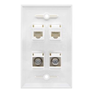 CLICK CAT6 FACE PLATE DOUBLE (COMPLETE SET)