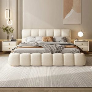 H 08-1 B01 BED 1.8M BEIGE
H 08-1 B02 BEDSIDE CABINET BROWN (2PCS)