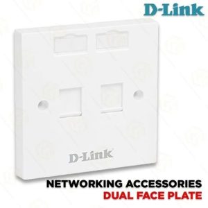 DLINK CAT6 FACE PLATE DOUBLE (COMPLETE SET)