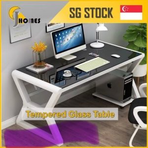 OFFICE TABLE WITH TEMPER GLASS