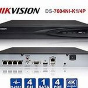 HIKVISION 4 CHANEL NVR POE 4K DS-7604NI-K1/4P
